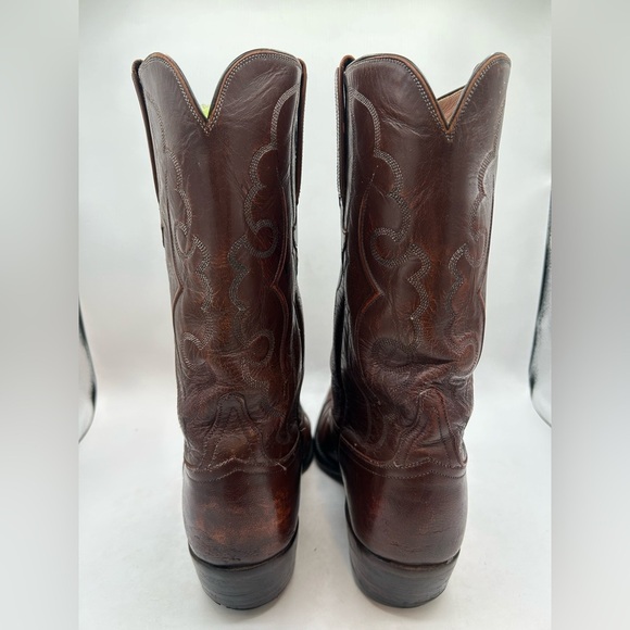 Lucchese Classics Chocolate Oil Calf Leather Cowboy Western Boots Sz 11 D - Picture 9 of 14